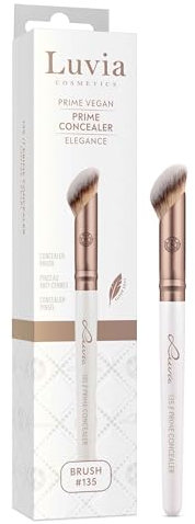 Pinceau de maquillage professionnel Luvia - Pinceau de maquillage anti-cernes - Pinceau buffer biseauté - Pinceau cosmétique végétalien - 135 // Concealer Buffer - Elegance