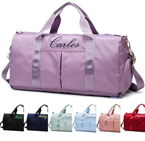 Sac Polochon Personnalisé avec Logo Nom, Sac de Sport Brodé Personnalisé