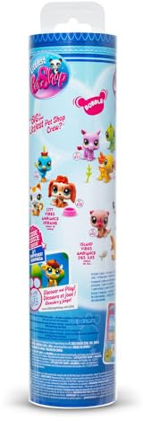 BANDAI Littlest Pet Shop Lot de 3 Animaux de Compagnie LPS Island Vibe, têtes Mobiles, génération 7, Animaux de Compagnie du #35 au #42, pour Enfants de 4 Ans et Plus, BF00556 Multicolore