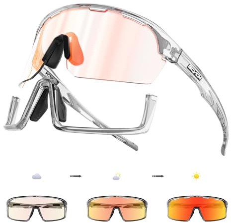 SCVCN Fahrradbrille Selbsttönend Herren Damen MTB Brille Photochrome Rennrad Sonnenbrille Klar Sportbrille Radsport S144