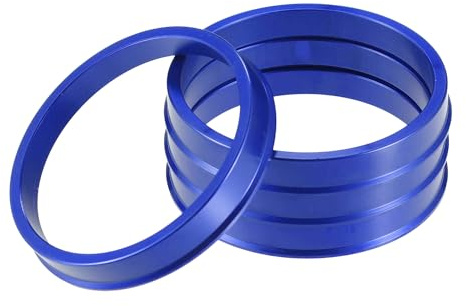 A ABSOPRO anellos centrici per cerchi auto OD 73.1mm a ID 65.1mm anellos centrici per cerchi in lega di alluminio blu (Set di 4)