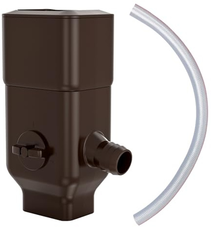 Prestantious Rainwater Collection System with Adjustable Switch Valve,Brown