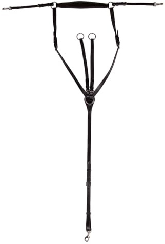 NETPROSHOP Leder Vorderzeug Basic Pro mit Abnehmbarer Martingalgabel Pony Cob Full, Groesse:Full, Farbe:Schwarz
