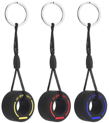KUAIQI Gummireifen Schlüsselanhänger - 3 Stücke Kreatives Rad Unisex Racing Reifen für Männer Frauen Auto Dekoration Zubehör