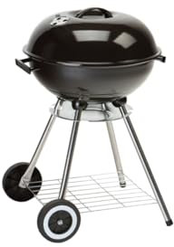 EMPOTEC Barbecue Carbone Rotondo Sfera con Coperchio Portatile BBQ Ruote e Maniglie in Bachelite 1 Ripiano Griglia Acciaio 42cm Carbonella Campeggio Picnic Giardino Misure 47x44x70cm