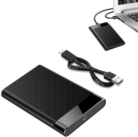 USB 2.0 Boîtier Disque Dur 2,5, Boîtier de Disque Dur 2,5 Pouces, Boîtier de Disque Dur Externe sans Outil, Noir