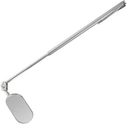 COSMEVIVI Teleskop Inspektionsspiegel Für Mechaniker Aus Edelstahl Mit Elliptischem Spiegel Einziehbar Mit Clip Für Auto Und Kfz Reparatur