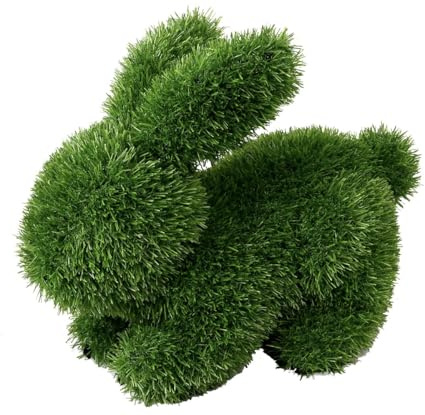 Jeamis Innovative Kunstwerk Figuren aus Kunstrasen Hase Bär Hund Tier Garten Dekoration Gras Deko (Hase, 35 cm)
