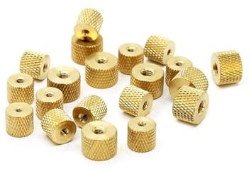5-50pcs M2 M2.5 M3 M4 Knurled Brass Thumb Nut Brass Knurled Nut Cylindrical Adjust Nut(20pcs,M3)