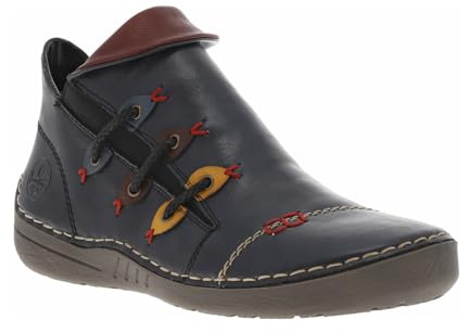 Rieker Bottines courtes pour femme 72581 - Bleu - Pointure 38 EU, bleu, 38 EU