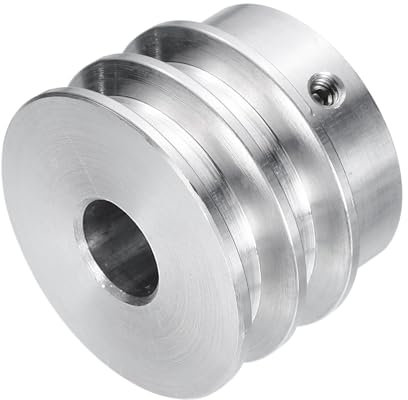 QUARKZMAN V-Typ Riemenscheibe 14mm Bohrung 40mm Außendurchmesser Doppelrillen Aluminiumlegierung Keilriemenscheibe für Motorwellen-Bohrmaschine 6mm(1/4) PU-Formgürtel