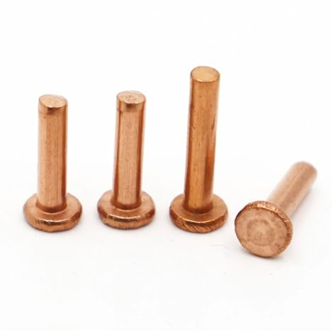 Aqxypas 1-50 Uds GB109 Remaches sólidos de Cobre Remache de Cabeza Plana Remaches de Cobre Remaches de latón Macizo M1.5 M2.0 M2.5 M3 M4 M5 M6 M8(35mm)