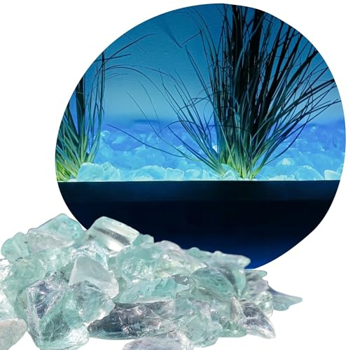 V-PREMIUM SOLUTION Muggelsteine Türkis 1-3 cm 1 kg - Glassteine & Glasnuggets als Dekosteine für Aquarium, Vase und Garten - dekorative Ziersteine aus Glas