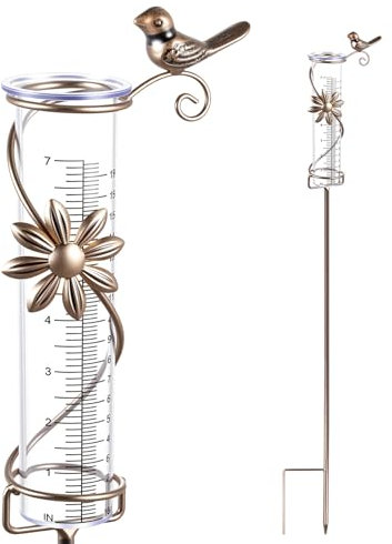 Gulfmew Pluviomètre pour Jardin Pluviomètre de Décoration de Jardin Résistant au Gel, Pelouse, Aménagement Paysager et Accessoires
