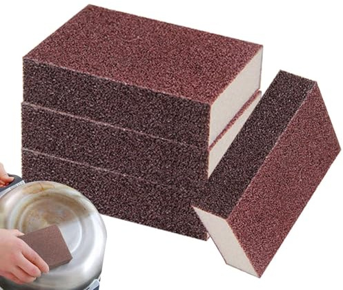 Spugne da cucina, spugna Emery,Confezione da 4 spugne per scrub con lati | Prodotti per la levigatura manuale, strumenti per la pulizia della casa, gomma per pennelli Emery per rimuovere la