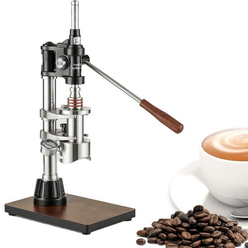 Cafetera a presión manual, cafetera espresso portátil, 100ML de capacidad, presión de extracción 1-16bar, con asa que ahorra trabajo y manómetro de presión de extracción, para casa, exteriores, campin