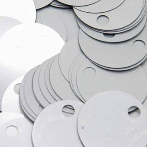 LIUXIN 20 mm stora hål paljetter, silverfärgade paljetter, PVC-tyg för väskor, kläder, sömnad, gör-det-själv, tillbehör, 20 g/påse