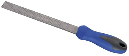 Escofina plana bimaterial de 200 mm, ideal para desbastar, dar forma y suavizar superficies en madera y materiales compuestos.