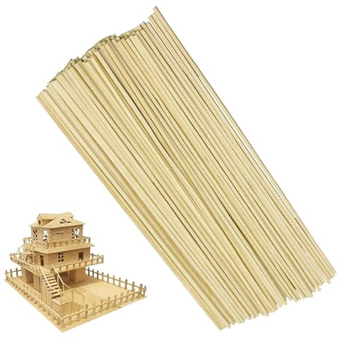 Transmore 100 Stück Zuckerwatte Stäbe 400mm x 5mm Zuckerwattestäbe Holzstäbchen zum Basteln Stäbchen Bambusstäbe Für Zuckerwattemaschine Natürliches Bambus Holz für Holzarbeiten, Kunstprojekte & DIY