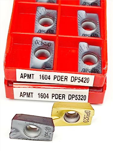 10 Uds APMT1604 PDER DP5320 DP5420 herramienta de torneado de hoja de carburo fresado CNC herramienta de fresado acabado(APMT1604 PDER P5420)