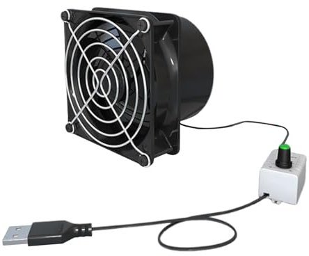 Generico Ventilatore | Ventilatore Assiale Estrattore,Ventilatore a Velocità Regolabile USB per Cucina Casa Finestra con Design Compatto