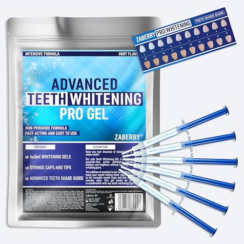 ZABERRY Professional Teeth Whitening Gel, Dental Grade, Bleaching kit 6 x 3ml