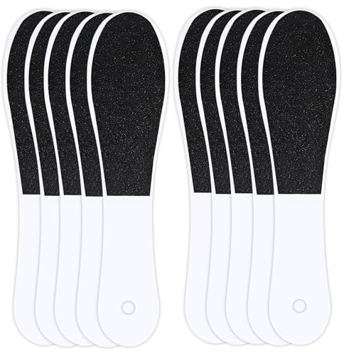 10 Pieces Foot File,Foot Files for Hard Skin,Double Sided Feet Scraper,Foot Scraper Hard Skin Remover,Ideal for Plastic Handle for Wet and Dry Cracked Feets, Removal Effective