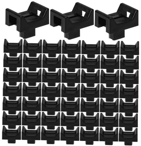 Tofficu 100piezas Portacables Soporte Para Bridas Base Organizadora Para Gestión De Cables Montaje Para Bridas Negro Para Fijar Cables Pared o Superficie