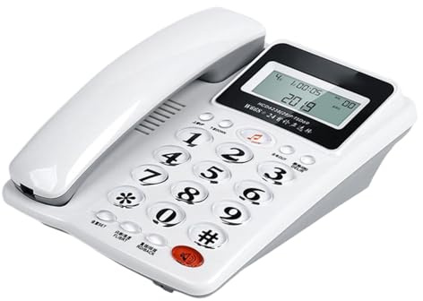 Téléphone fixe filaire de base pour personnes âgées - Téléphone domestique analogique avec affichage des appels - Petit bureau - Chambre d'amis - Grand bouton