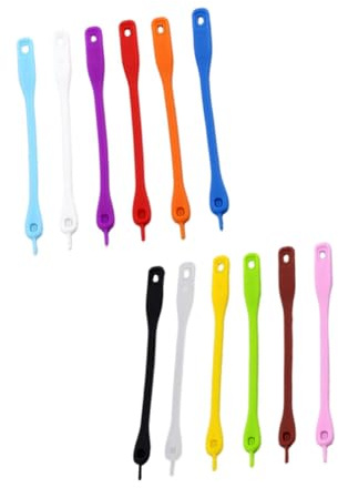 TOYANDONA 12Pcs Assorted Color Silicone Wine Glass Markers Drink Tags Cup Identifiers with Perforation Design for Parties Family Dinners and Cocktail Events