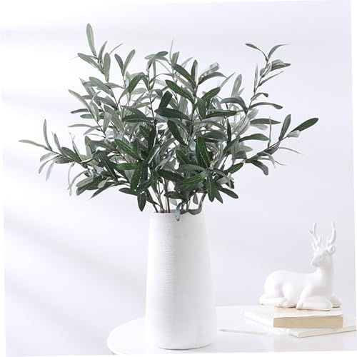 Ramas de olivo para jarrones, 5 ramas de olivo artificiales de 30.0 in, árbol artificial sin aceitunas, 4 tallos verdes realistas para decoración del hogar, oficina, estilo 2, decoración del hogar
