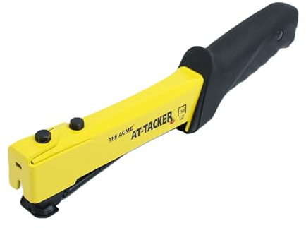 Acme at-Tacker Heavy Duty Hammer Tacker, Professional Grade, Manual Operation, Yellow and Silver, Steel Construction, Fits T50 Type Staples