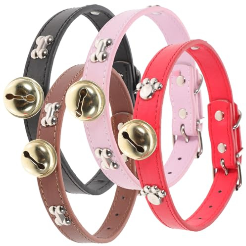 HOOWIFFY 4 Collari Regolabili per Bestiame con Campanelli, Cavezza per Pecore e Capre Anti-smarrimento, Accessori per Animali da Fattoria Adatti a Mucche, Cavalli e Buoi