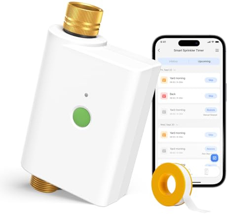 Meross MST100 Centralina Irrigazione WiFi (Hub Richiesto), Irrigatore Automatico & Rinvio Pioggia - da APP, Monitoraggio Consumo Acqua, Compatibile con Apple Home, Alexa e Google Home