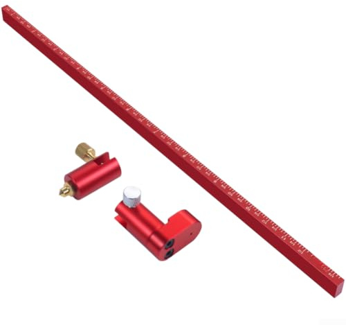 UrbanHui Instrumento de dibujo ajustable de aleación de aluminio con graduaciones métricas de rotación de 360 grados y rango de radio que se extiende de 36,5 mm a 300 mm (sistema métrico)