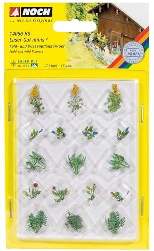 NOCH Feld- und Wiesenpflanzen, 17 Miniatur-Pflanzen für Modellbau, ideal für Spurweite H0