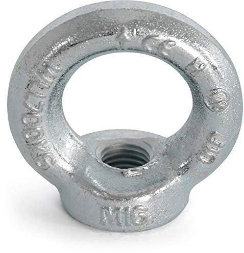 Riggatec Ringmutter DIN 582 M16, 1 Stück, Schmiedeauge, C 15E Stahl, M16, Schwarz, Silber