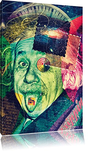 Pixxprint Einsteins secretbild Bild, Größe: 60x40cm, Leinwandbild, fertig gespannt, Wandbild, Dekoration, Kunstdruck, kein Poster