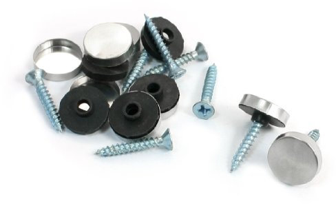 sourcing map 8pcs Cache Vis Miroir métalliques de 16 mm de diamètre pour salle de bain