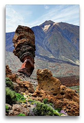 Premium Textil-Leinwand 30 x 45 cm Hoch-Format Teide Vulkan und Felsengruppe Roques de Gracía | Wandbild, HD-Bild auf Keilrahmen, Fertigbild auf hochwertigem Vlies, Leinwanddruck von Anja Frost