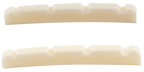 Musiclily Pro Gekerbt E-Bässe Knochensattel für 4-Saiter Jazz Bass Gitarren(2 Stück) | Für 4-saitige Jazz-Bass