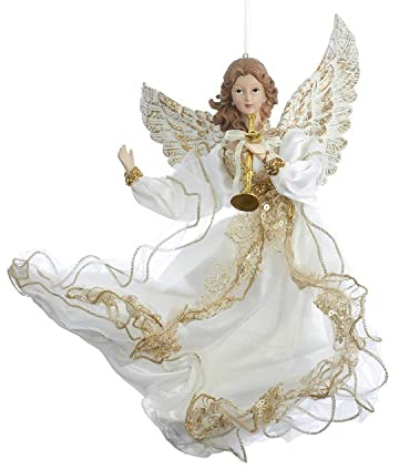 Kurt Adler J6064 Ornament, Ivory, White, Gold