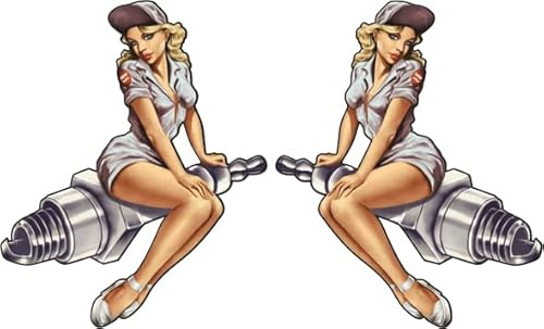cut-it folientechnik & design MG330 / 2X Pinup Aufkleber je 11x9cm Bombe Old School Hot Rod Tuning Vintage Retro Pin Up Girl