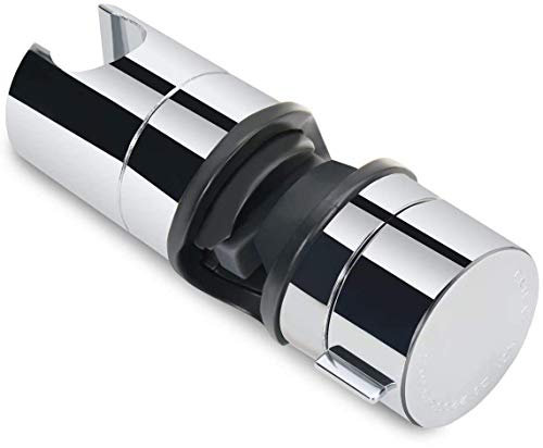 Joyoldelf Supporto Doccia, Regolabile 19-25 mm ABS Supporto Soffione Doccia, per Barra, Saliscendi con Finitura Cromata (argento)