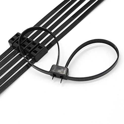 Tuokay Svarta Nylondragkedjor, Set med 10st Buntband, 69cm x 1,1cm Storlek, Draghållfasthet 90KG, Dubbla Låsande Handbojor Push-montering Kabelband
