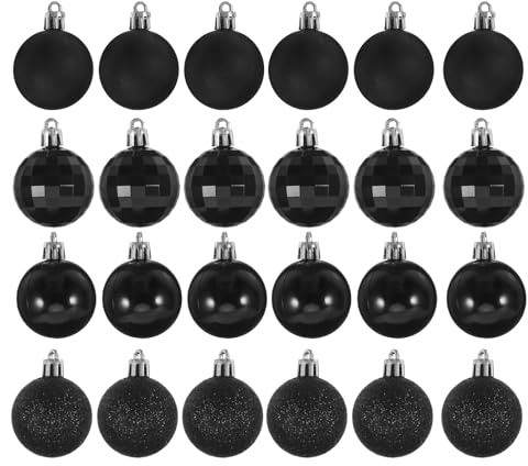 Amosfun Weihnachtsbaumkugeln Klein 24 StüCk 4X4X4.5 cm HäNgender Christbaumschmuck Mit Verschiedenen Designs FüR Weihnachtsbaum Dekoration Zuhause Und Festliche AnläSse