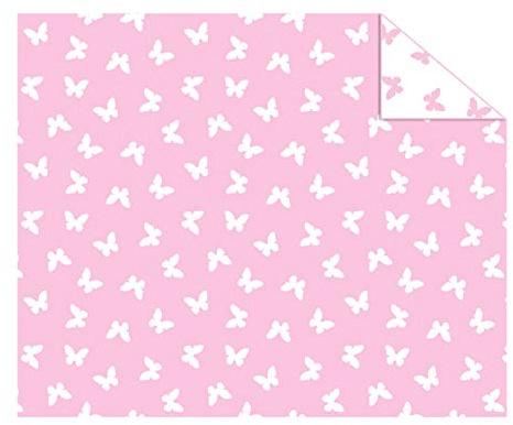 URSUS Cartón fotográfico, diseño, 10 Hojas, 300 g/m², en Formato DIN A4, Impreso por Ambos Lados con Mariposas, de celulosa Fresca, Rosa