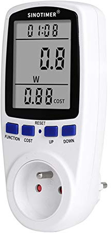 Domybest DDS108 Wattmètre Prise Compteur d'énergie électrique Mètre Contrôleur de Consommation Electrique Compteur de Courant électrique avec Écran LCD Protection contre les Surcharges