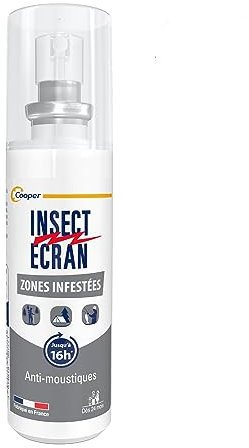 INSECT ECRAN - Spray Anti -Moustiques - Protection contre les piqures de moustiques - Moustiques tigres & tiques - Peau - 50% DEET - Fabriqué en France- Format pocket- 50ml
