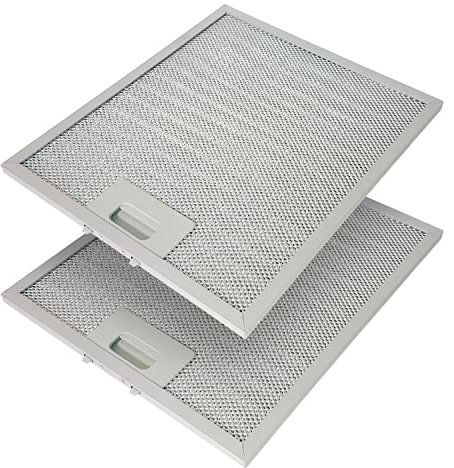 Lot de 2 filtres à graisse en métal pour hotte aspirante - 300 x 250 mm - Avec grille métallique